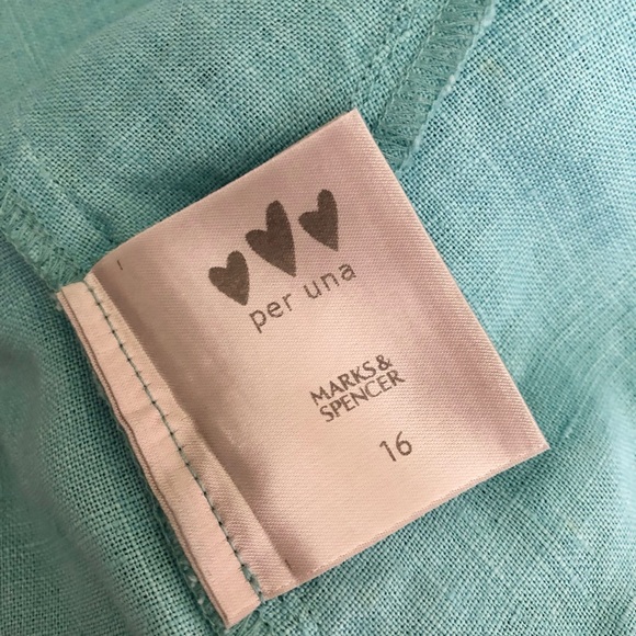 Per Una Turquoise Linen Jacket - Picture 6 of 7